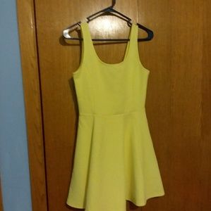 H&M yellow skater dress